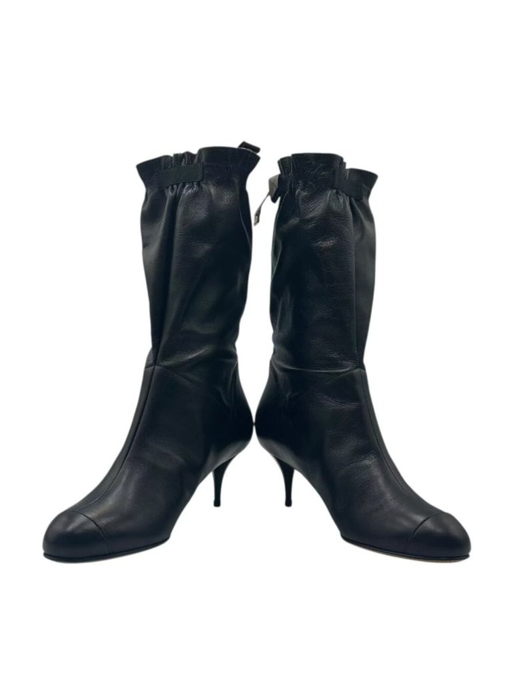Chanel Short Boots CC Logo Leather Black - Picture 4 of 7